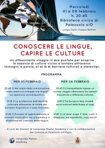 locandina evento - conoscere le lingue per capire le culture